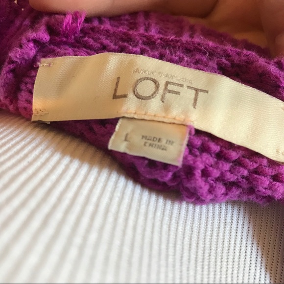 Ann Taylor LOFT Purple Cable Knit Sweater - Picture 5 of 5